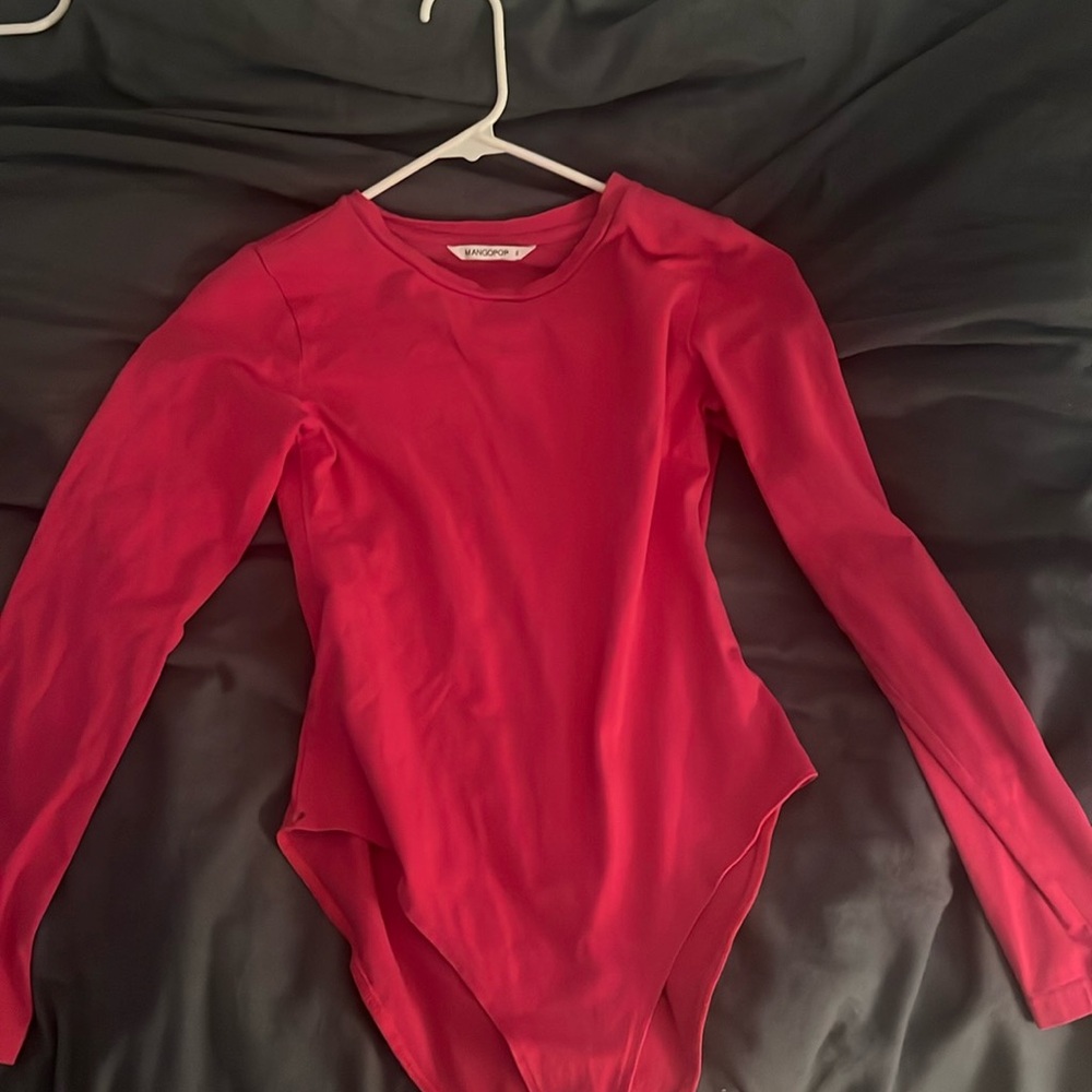 Mangpop, dark pink long sleeve body suit used